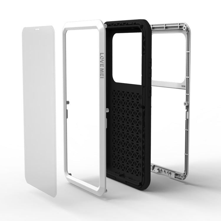 For Galaxy S20 Ultra LOVE MEI Metal Shockproof Waterproof Dustproof Protective Case(White) Eurekaonline