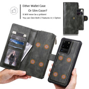 For Galaxy S20 Ultra Multifunctional Retro Detachable Magnetic Horizontal Flip Leather Case with Card Slots & Holder & Wallet & Photo Frame(Dark Grey) Eurekaonline