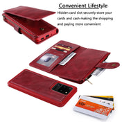 For Galaxy S20 Ultra Multifunctional Retro Detachable Magnetic Horizontal Flip Leather Case with Card Slots & Holder & Wallet & Photo Frame(Red) Eurekaonline