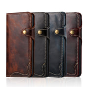 For Galaxy S8 Plus Denior Oil Wax Cowhide Magnetic Button Horizontal Flip Leather Case with Card Slots & Wallet(Black) Eurekaonline