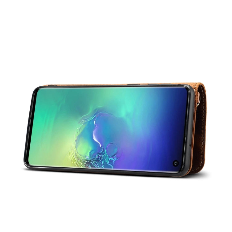 For Galaxy S9 Denior Oil Wax Cowhide Magnetic Button Horizontal Flip Leather Case with Card Slots & Wallet(Black) Eurekaonline