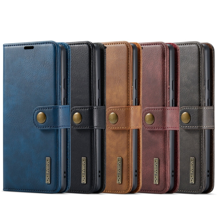 For Google Pixel 6A DG.MING Crazy Horse Texture Detachable Magnetic Leather Phone Case(Blue) Eurekaonline