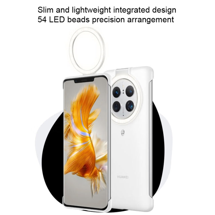 For HUAWEI Mate 50 Pro Original HUAWEI Ring Flash Smart Phone Case(White) Eurekaonline