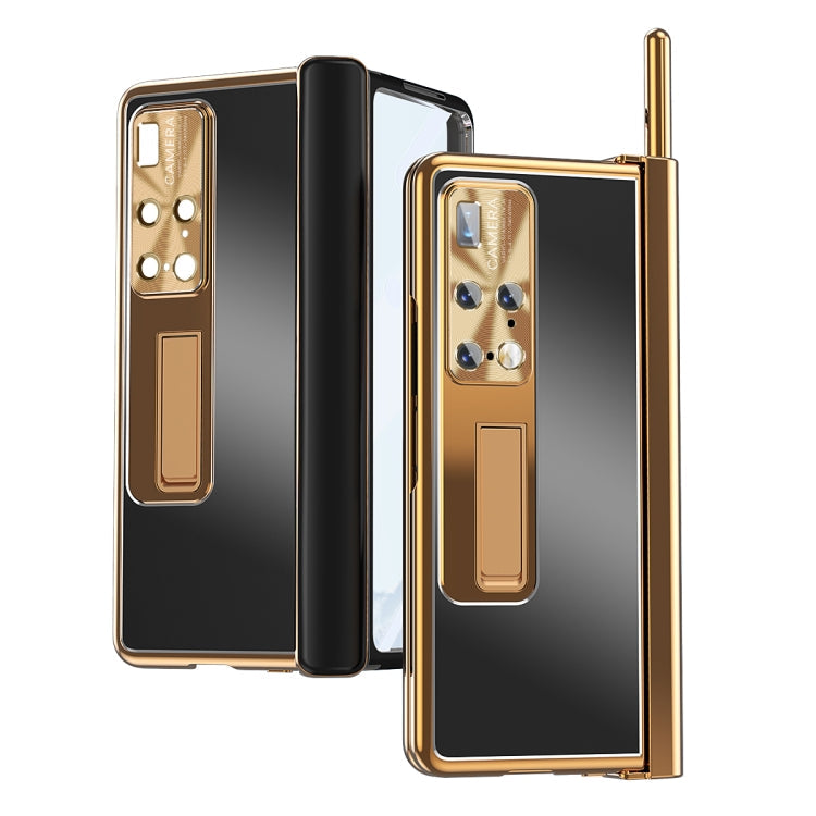 For Hauwei Mate X2 Aluminum Alloy Double Hinge Shockproof Phone Protective Case(Black Gold) Eurekaonline