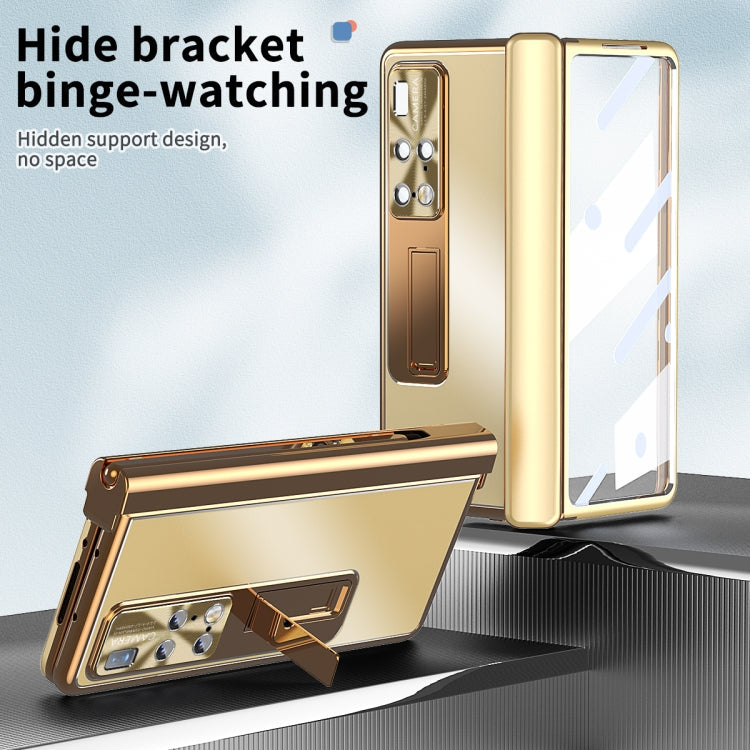 For Hauwei Mate X2 Aluminum Alloy Double Hinge Shockproof Phone Protective Case(Champagne Gold) Eurekaonline