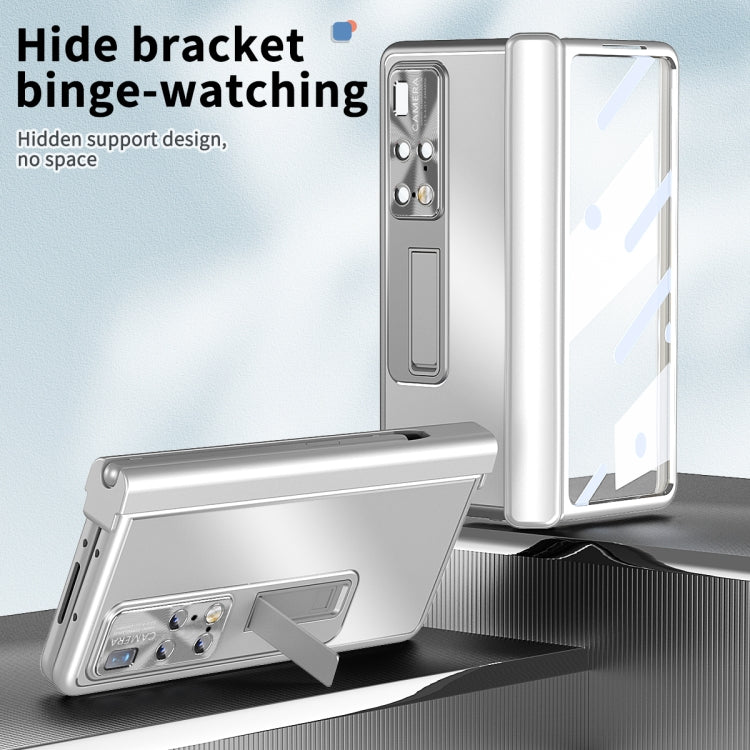 For Hauwei Mate X2 Aluminum Alloy Double Hinge Shockproof Phone Protective Case(Silver) Eurekaonline