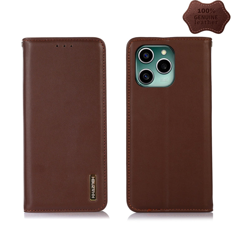 For Honor 60 SE KHAZNEH Nappa Top Layer Cowhide Leather Phone Case(Brown) Eurekaonline