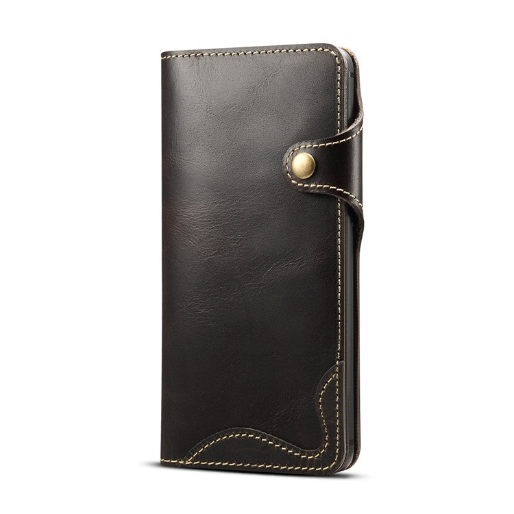 For Huawei Mate 20 Denior Oil Wax Cowhide Magnetic Button Horizontal Flip Leather Case with Card Slots & Wallet(Black) Eurekaonline