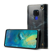 For Huawei Mate 20 Denior Oil Wax Cowhide Magnetic Button Horizontal Flip Leather Case with Card Slots & Wallet(Dark Blue) Eurekaonline