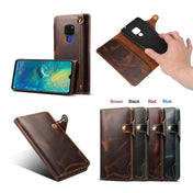 For Huawei Mate 20 Denior Oil Wax Cowhide Magnetic Button Horizontal Flip Leather Case with Card Slots & Wallet(Dark Red) Eurekaonline