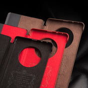For Huawei Mate 50 QIALINO Genuine Leather Side Window View Smart Phone Case(Red) Eurekaonline