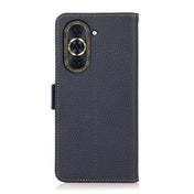 For Huawei Nova 10 KHAZNEH Side-Magnetic Litchi Genuine Leather RFID Phone Case(Blue) Eurekaonline