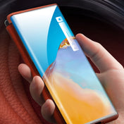 For Huawei P40 Pro QIALINO Litchi Texture Side Window View Leather Phone Case(Orange) Eurekaonline