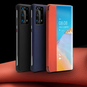 For Huawei P40 Pro QIALINO Litchi Texture Side Window View Leather Phone Case(Orange) Eurekaonline