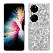 For Huawei P50 Pocket Glitter Powder Shockproof TPU Folding Phone Case(Silver) Eurekaonline