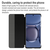 For Huawei P50 Pro Smart Display View Window Flip Leather Protective Case with Sleep / Wake-up Function(Black) Eurekaonline