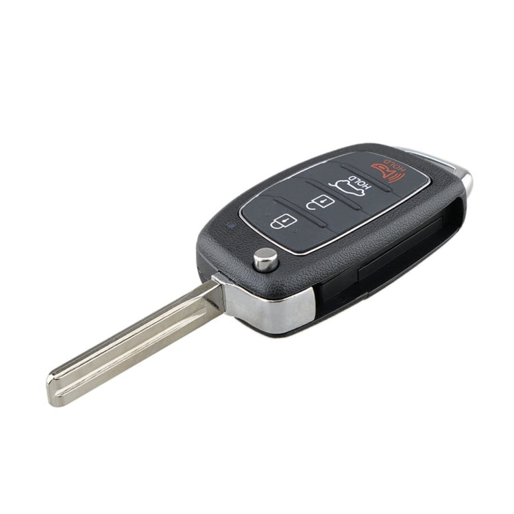 For Hyundai 4-button Folding Car Key Shell with Metal Edge Solaris ix35 ix4 Santa Eurekaonline