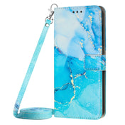 For Infinix Hot 11 Play/Hot 10 Play/Hot 9 Play Crossbody Painted Marble Pattern Leather Phone Case(Blue Green) Eurekaonline