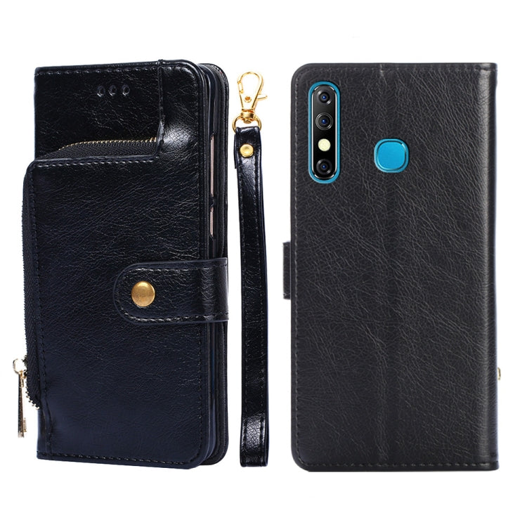 Tecon Camon 12 Zipper Bag Leather Phone Case(Black) Eurekaonline
