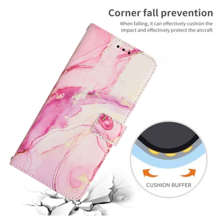 For Infinix Note 12 G96 Crossbody Painted Marble Pattern Leather Phone Case(Rose Gold) Eurekaonline