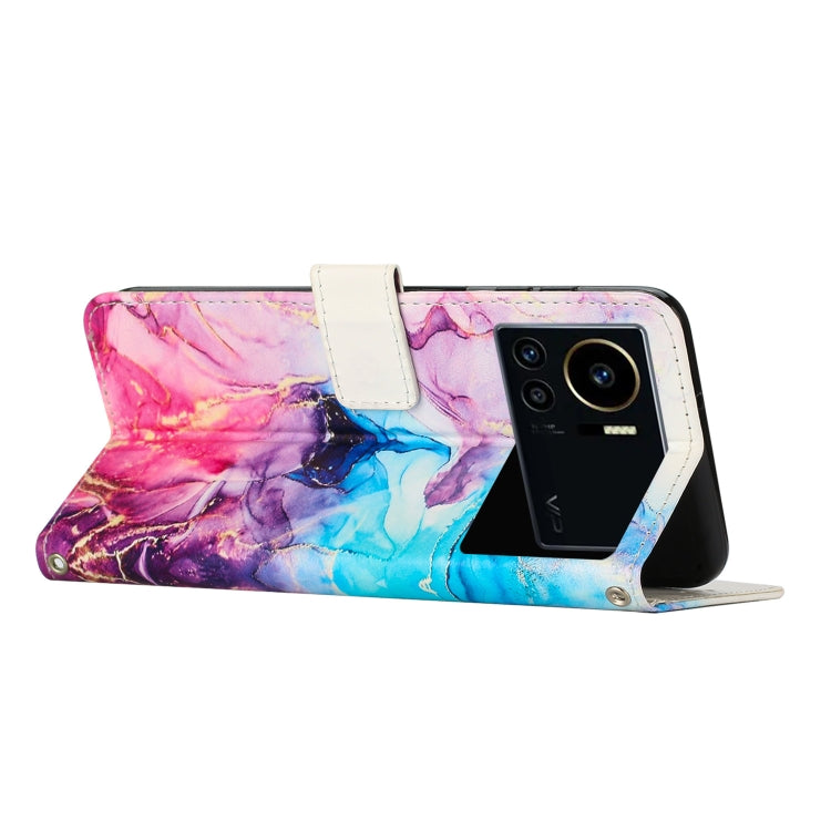 For Infinix Note 12 VIP Crossbody Painted Marble Pattern Leather Phone Case(Pink Purple) Eurekaonline