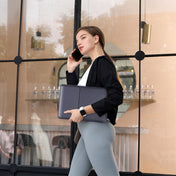 For MacBook 15 / 16 inch PU Leather 4 in 1 Laptop Bag with Functional Bracket(Black) Eurekaonline