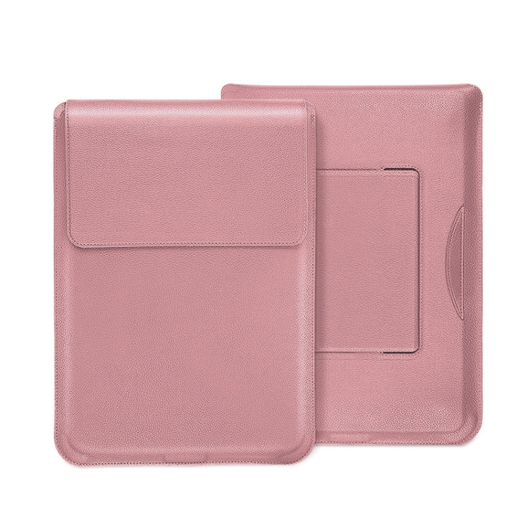  16 inch PU Leather 4 in 1 Laptop Bag with Functional Bracket(Rose Gold) Eurekaonline