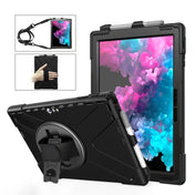 For Microsoft Surface Pro 4 / 5 / 6 / 7 / 7+ Shockproof Colorful Silicone + PC Protective Case with Holder & Hand Strap & Pen Slot(Black) Eurekaonline