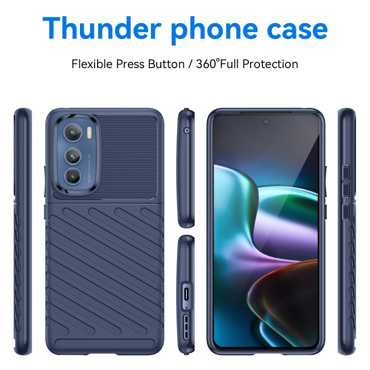 For Motorola Edge 30 Thunderbolt Shockproof TPU Protective Soft Phone Case(Blue) Eurekaonline