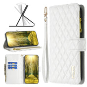 For Nokia G11 / G21 Diamond Lattice Zipper Wallet Leather Flip Phone Case(White) Eurekaonline