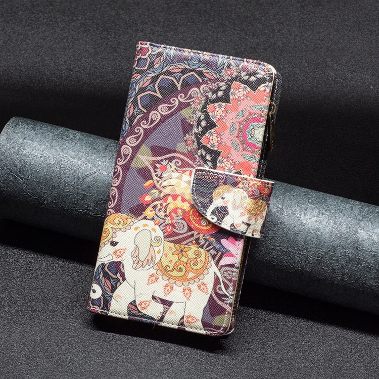 For Nokia G21 / G11 Colored Drawing Pattern Zipper Leather Phone Case(Flower Elephants) Eurekaonline