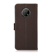 For Nokia G300 KHAZNEH Side-Magnetic Litchi Genuine Leather RFID Phone Case(Brown) Eurekaonline