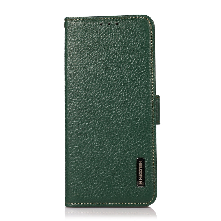 For Nokia XR20 KHAZNEH Side-Magnetic Litchi Genuine Leather RFID Phone Case(Green) Eurekaonline
