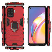 For OPPO A94 Shockproof PC + TPU Protective Case with Magnetic Ring Holder(Red) Eurekaonline