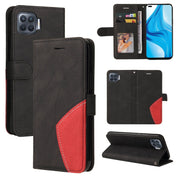 For OPPO F17 Pro / A93 / Reno4 F / Reno4 Lite Dual-color Splicing Horizontal Flip PU Leather Case with Holder & Card Slots & Wallet(Black) Eurekaonline
