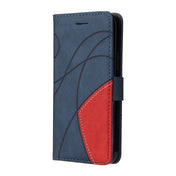 For OPPO F17 Pro / A93 / Reno4 F / Reno4 Lite Dual-color Splicing Horizontal Flip PU Leather Case with Holder & Card Slots & Wallet(Blue) Eurekaonline