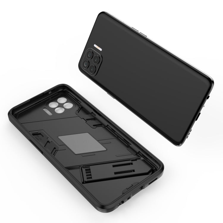 For OPPO F17 Pro Punk Armor 2 in 1 PC + TPU Shockproof Case with Invisible Holder(Black) Eurekaonline