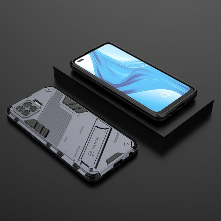 For OPPO F17 Pro Punk Armor 2 in 1 PC + TPU Shockproof Case with Invisible Holder(Grey) Eurekaonline