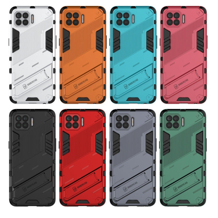 For OPPO F17 Pro Punk Armor 2 in 1 PC + TPU Shockproof Case with Invisible Holder(Red) Eurekaonline