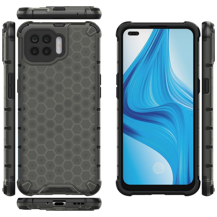 For OPPO F17 Pro  Shockproof Honeycomb PC + TPU Case(Grey) Eurekaonline
