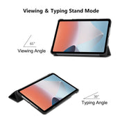 For OPPO Pad Air ENKAY Tri-fold Custer Texture Leather Smart Tablet Case(Black) Eurekaonline