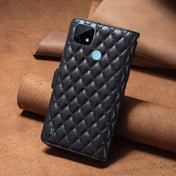 For OPPO Realme C21 / C20 Diamond Lattice Zipper Wallet Leather Flip Phone Case(Black) Eurekaonline