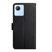 For OPPO Realme C30 Genuine Leather Fingerprint-proof Flip Phone Case(Black) Eurekaonline