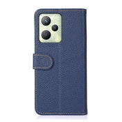For OPPO Realme C35 KHAZNEH Litchi Genuine Leather Phone Case(Blue) Eurekaonline