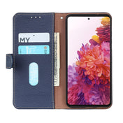 For OPPO Realme C35 KHAZNEH Litchi Genuine Leather Phone Case(Blue) Eurekaonline