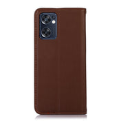 For OPPO Reno7 SE 5G KHAZNEH Nappa Top Layer Cowhide Leather Phone Case(Brown) Eurekaonline