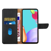 For OPPO Reno8 5G HT02 Genuine Leather Fingerprint-proof Flip Phone Case(Black) Eurekaonline