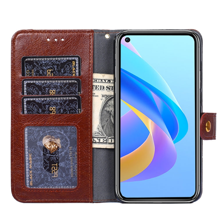 For OPPO Reno8 5G Zipper Bag PU + TPU Horizontal Flip Leather Phone Case(Brown) Eurekaonline