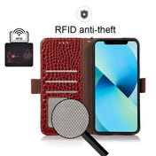 For OPPO Reno8 Crocodile Top Layer Cowhide Leather Phone Case(Red) Eurekaonline