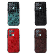 For OPPO Reno8 Pro+ 5G China / 8 Pro 5G Foreign Crocodile Top Layer Cowhide Leather Phone Case(Black) Eurekaonline